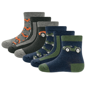 Socken 6er Pack Rennauto grau-blau