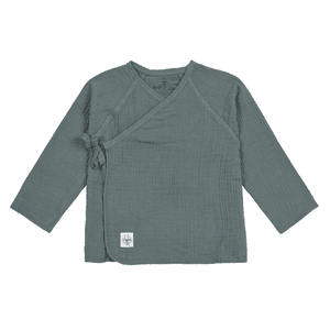 Camisa cruzada para niños muselina petrol green