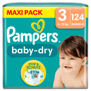 Baby-Dry Windeln, Gr. 3, 6-10kg, Maxi Pack (1 x 124 Windeln)