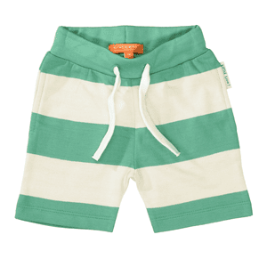 Sweatbermudas emerald gestreift