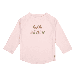 UV-Langarm-Badeshirt Hello Beach rosa