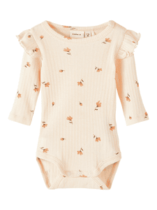 Bodysuit met lange mouwen Nbffabina Créme De Pêche