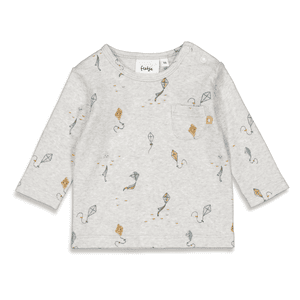 Langarmshirt Keep On Smiling Grau Melange