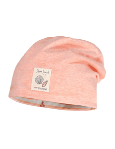 Beanie garnelemelange-wit/ peach -maritime