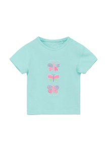 s. Olive r T-Shirt Vlinder turkoois