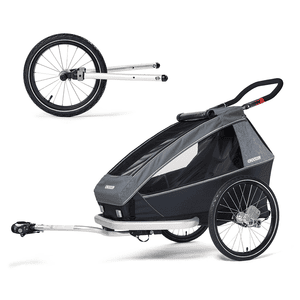 Remolque para bicicleta Kid Vaaya 1 Graphite blue con Set jogger