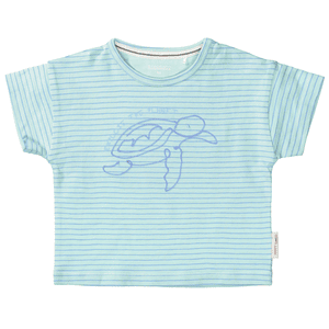 T-shirt miętowy green w paski