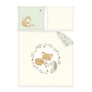 Parure de lit enfant renard 80x80 cm