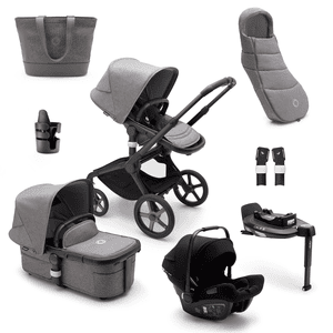 Pack poussette trio combinée 3en1 Fox 5 kit naissance Black/Grey Melange