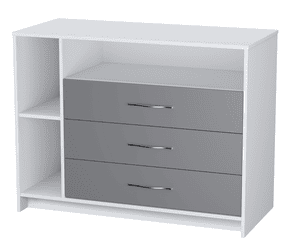 Kids Commode à langer Simple 2110 bois blanc gris