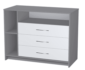Kids Commode à langer Simple 2110 bois gris blanc