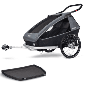 Kinderfahrradanhänger Kid Vaaya 2 Graphite blue inklusive Fußraumschutzwanne