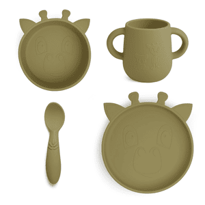 Olive Čtyřdílná sada nádobí Lykke Giraffe, green