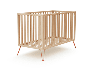 Lit à barreaux ONLY Rétro hêtre terracotta 60x120 cm