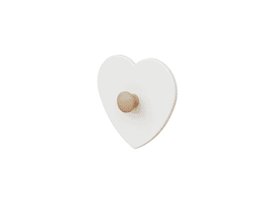 Patère enfant ESSENTIEL coeur bois blanc