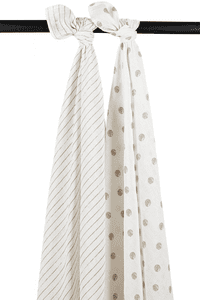 Muslin Swaddle 2-pack Dot Stripe Sand