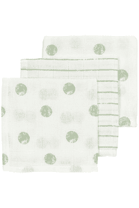 Gázové pleny 3-Pack Dot Stripe Soft Green