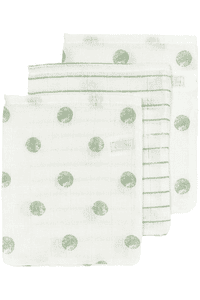 Mousseline Washandjes 3-Pack Stip Streep Zacht Green