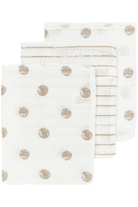 Mousseline Washandjes 3-Pack Stip Streep Sand