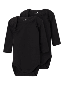 Body s dlouhým rukávem 2 pack Black