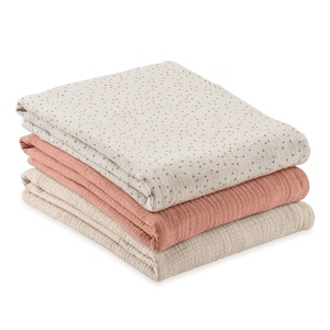 Spuugdoekjes Cuddle N Clean 3-pack Set Beige Dots/Cork/Beige