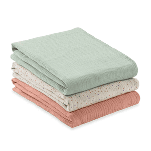 Spuugdoekjes Cuddle N Clean 3-pack Set Sage/Beige Dots/Cork