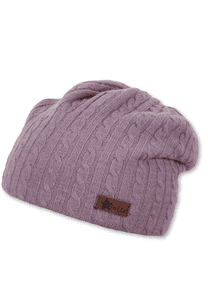 Slouch Beanie Kabelstrikket Lilla