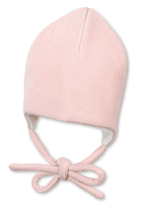 Berretto, a coste rosa