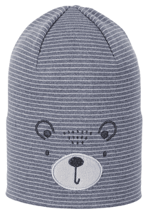 Slouch-Beanie Bär blau melange