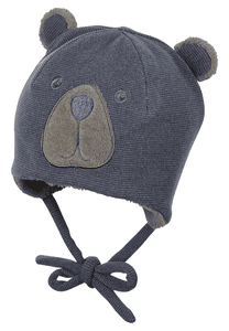 Mütze Bär blau melange