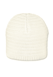 Bonnet tricoté côte écru