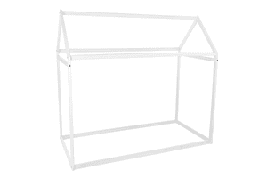 Lit cabane au sol enfant hjemly bois blanc 70x140 cm