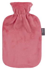 Bolsa de agua caliente 2L con funda polar en rosa