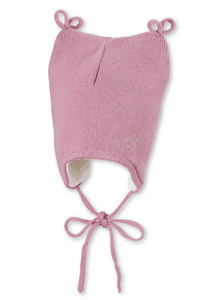 Cappello a maglia con strass, rosa