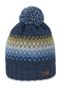 Gorro de punto con pompón degradado marine