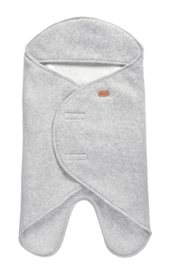 Couverture d'emmaillotage bébé Babynomade double polaire  0-6 mois heather grey white