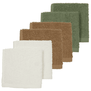 Spucktücher 6er Pack Offwhite/Toffee/Forest Green