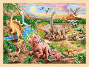 Puzzle a intarsio Migrazione dei dinosauri