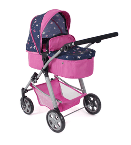 BAYER CHIC 2000 Poppenwagen NELE Butterfly navy-pink