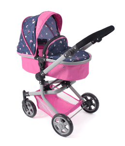 BAYER CHIC 2000 Passeggino duo per bambole MIKA Butterfly navy-pink