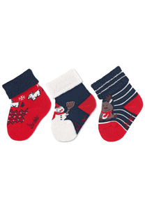 Chaussettes bébé Noël bleu marine lot de 3