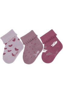 Lot de 3 chaussettes bébé souris lilas