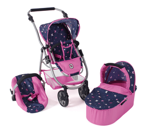 BAYER CHIC 2000 Poussette poupon trio combinée 3en1 Emotion 2.0 Butterfly navy-pink