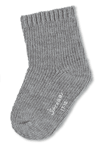 Chaussettes laine unie argent mélangé