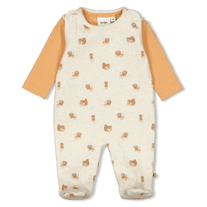 Feetje Romper i 2 deler Tiny Roar Nature Melange