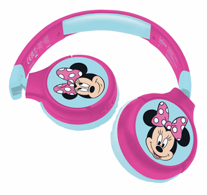 Disney Minnie 2-i-1 Bluetooth®-hodetelefoner og sammenleggbare hodetelefoner med ledning og sikker volumkontroll