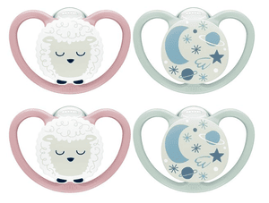 Nachtpon Space Night silicone maat 2, schaap/nachthemel 4 stuks