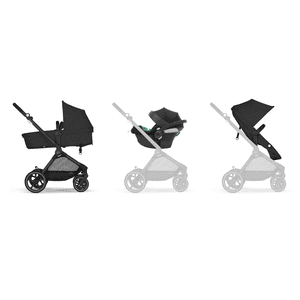 cybex SILVER  Yhdistelmävaunut Eos Basic Black Moon Black