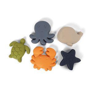 Silicone Sand vormen set van 5 - waterdieren