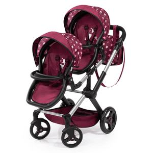 Design Passeggino gemellare per bambole Xeo Twin con unicorno